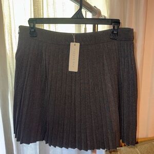 Copper Key Black Pleated Mini Skirt